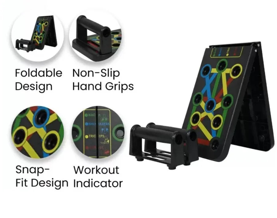 Fitnest 14-in-1 Push-Up Board | Color-Coded Muscle Targeting System for Home Workouts